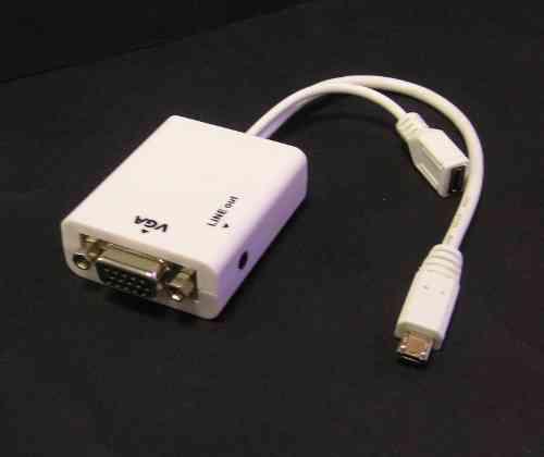 Micro USB to VGA + 3.5mm Audio Jack + Power